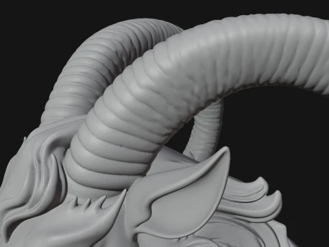 Qilin Deer Beast Statue Design 4 - 3D Print Model 3D Print Model