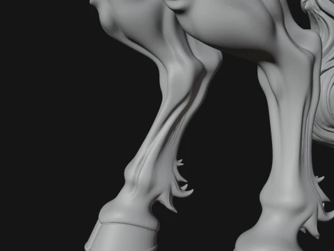 Qilin Deer Beast Statue Design 4 - 3D Print Model 3D Print Model