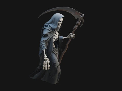 Hooded Skeleton Reaper Statue Design 32 - 3D Print Model 3D Print Model