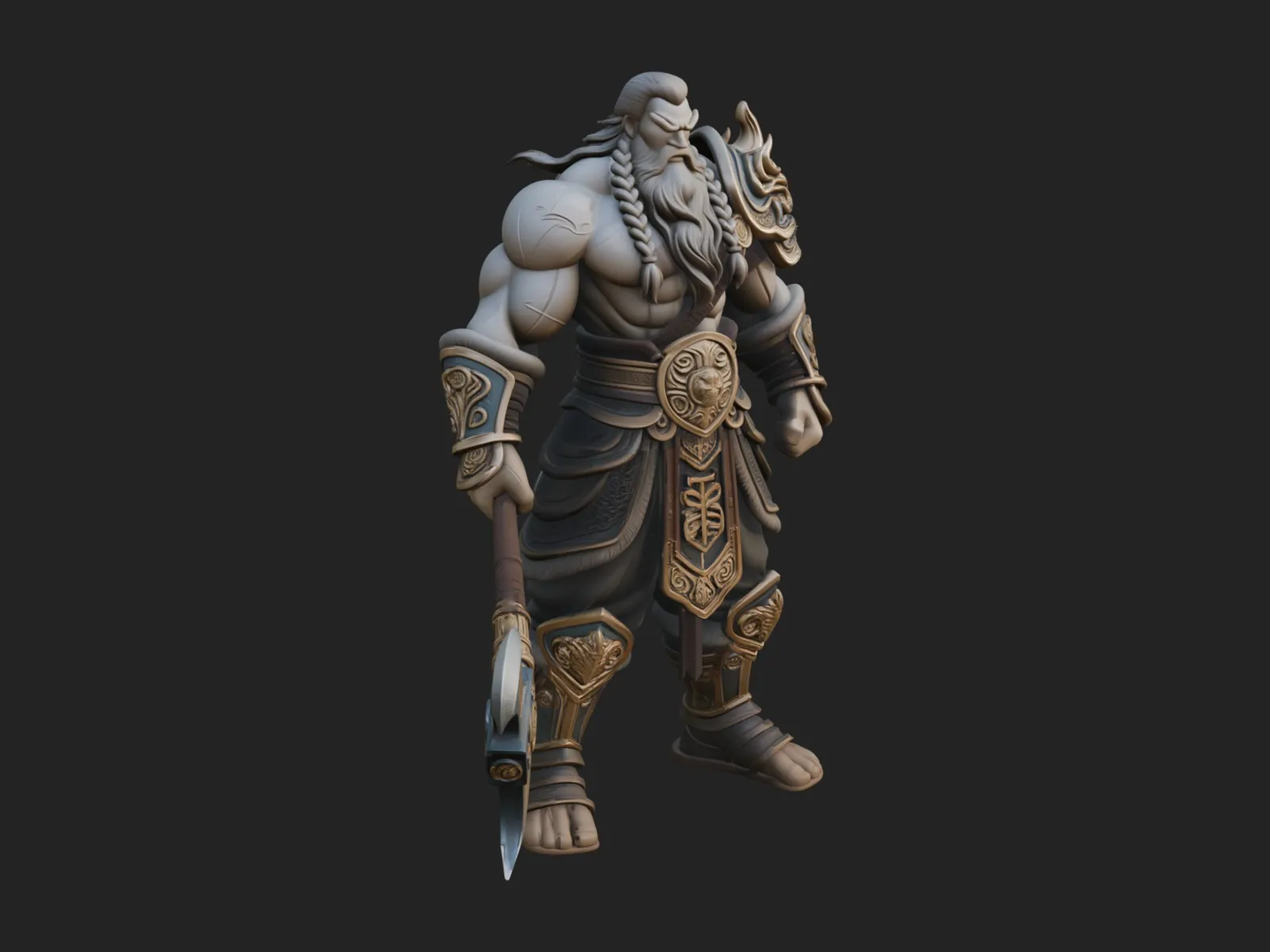 Horned Demon Armored Statue Design 8 - 3D Print Model 3D Print Model .c4d .max .obj .3ds .fbx .stl .blend
