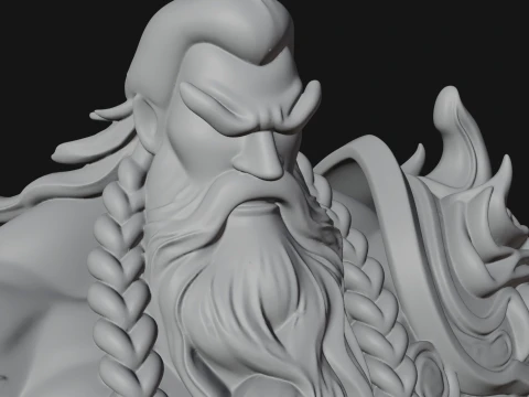 Horned Demon Armored Statue Design 8 - 3D Print Model 3D Print Model