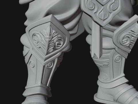 Horned Demon Armored Statue Design 8 - 3D Print Model 3D Print Model