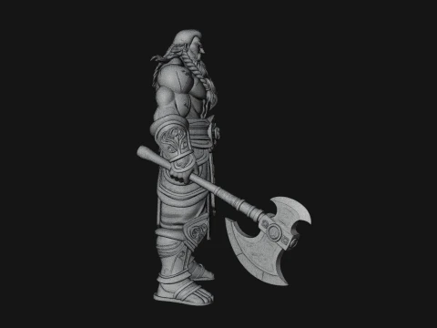 Horned Demon Armored Statue Design 8 - 3D Print Model 3D Print Model