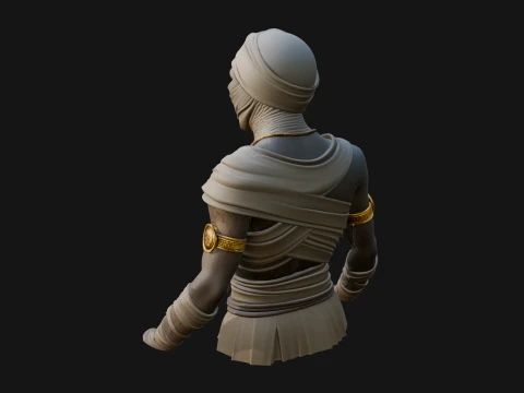 Mummy Warrior Statue Design 7 - 3D Print Model 3D Print Model