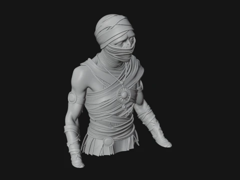 Mummy Warrior Statue Design 7 - 3D Print Model 3D Print Model