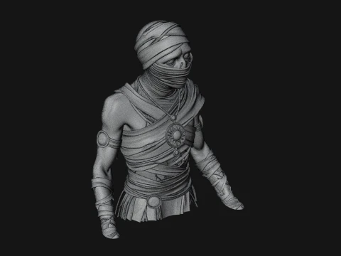 Mummy Warrior Statue Design 7 - 3D Print Model 3D Print Model