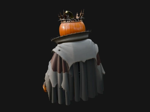 Enthroned Pumpkin Lord Statue Design 3 - 3D Print Model 3D Print Model