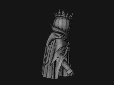 Enthroned Pumpkin Lord Statue Design 3 - 3D Print Model 3D Print Model