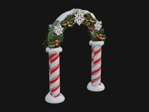 Candy Cane Christmas Arch Design 2 - 3D Print Model 3D 프린트 모델