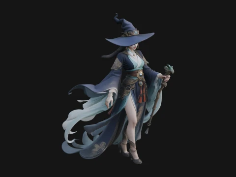 Witch Hat Sorcerer Statue Design 24 - 3D Print Model 3D Print Model
