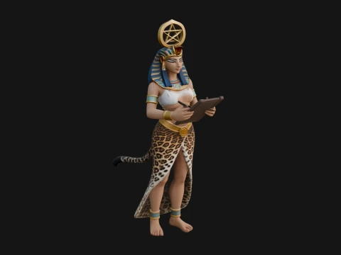 Star Disc Egyptian Goddess Statue Design 5 - 3D Print Model 3D Print Model