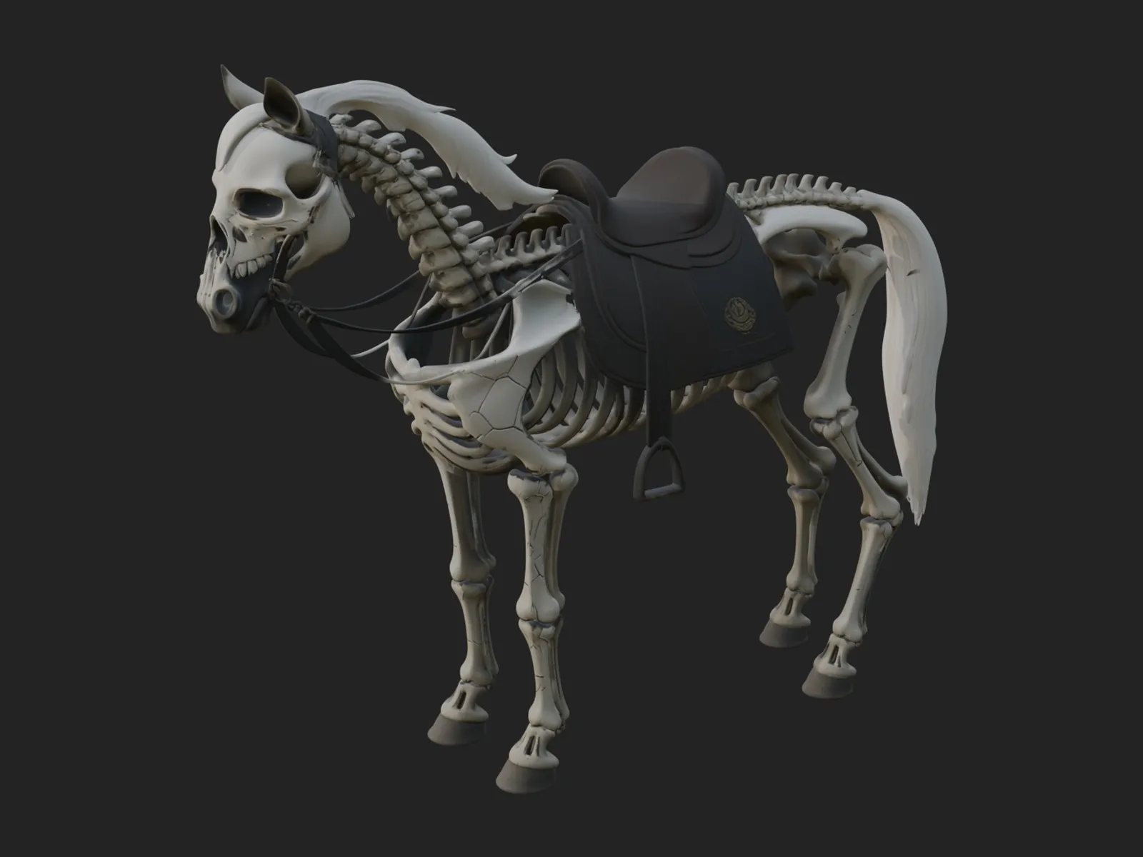 Skeleton Horse Statue Design 2 - 3D Print Model 3D Print Model .c4d .max .obj .3ds .fbx .stl .blend 