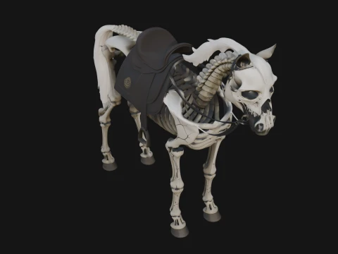 Skeleton Horse Statue Design 2 - 3D Print Model 3D Print Model