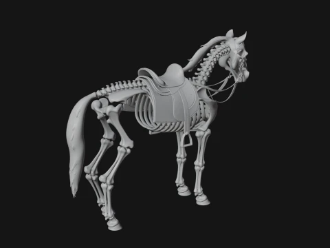 Skeleton Horse Statue Design 2 - 3D Print Model 3D Print Model
