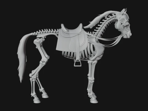 Skeleton Horse Statue Design 2 - 3D Print Model 3D Print Model