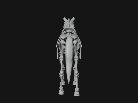 Skeleton Horse Statue Design 2 - 3D Print Model 3D Print Model