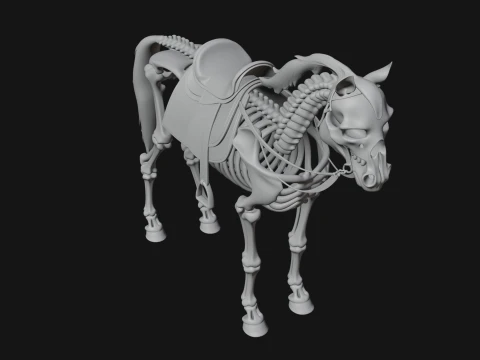 Skeleton Horse Statue Design 2 - 3D Print Model 3D Print Model