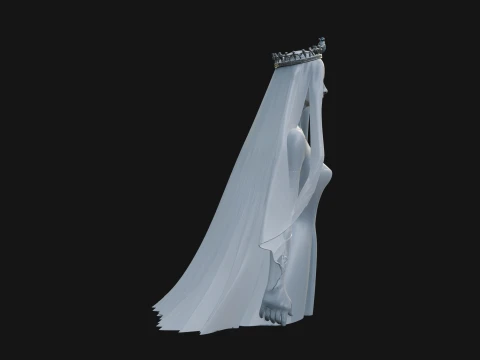 Veiled Ghost Bride Statue Design 1 - 3D Print Model 3D Print Model