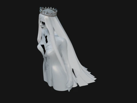 Veiled Ghost Bride Statue Design 1 - 3D Print Model 3D Print Model