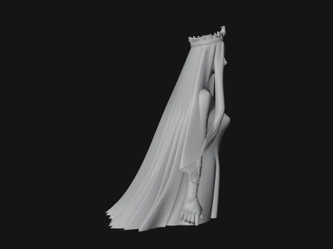 Veiled Ghost Bride Statue Design 1 - 3D Print Model 3D Print Model