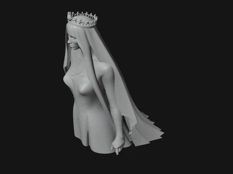 Veiled Ghost Bride Statue Design 1 - 3D Print Model 3D Print Model