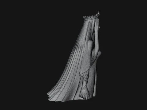 Veiled Ghost Bride Statue Design 1 - 3D Print Model 3D Print Model