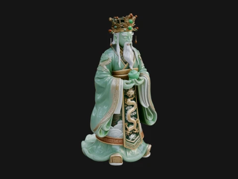 Conception de statue de divinit&eacute; de jade couronn&eacute;e 2 - Mod&egrave;le d'impression 3D Modèles 3D en vedette