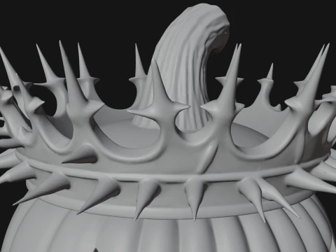 Enthroned Pumpkin Lord Statue Design 4 - 3D Print Model 3D Print Model