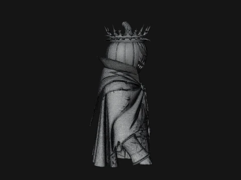 Enthroned Pumpkin Lord Statue Design 4 - 3D Print Model 3D Print Model