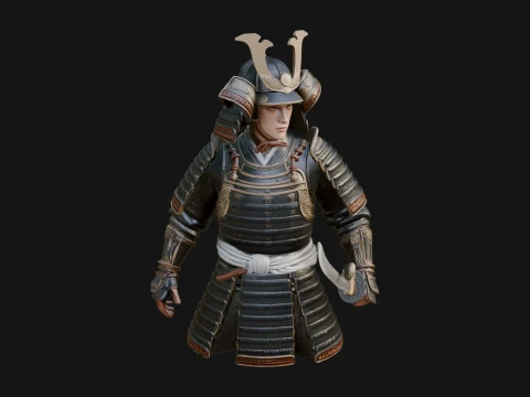 Samurai Armor Display Statue Design 13 - 3D Print Model Modelo de impresión 3D