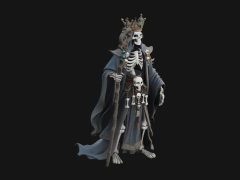 Crowned Skeleton Queen Statue Design 9 - 3D Print Model 3D Print Model