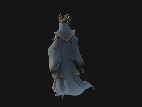 Crowned Skeleton Queen Statue Design 9 - 3D Print Model 3D Print Model