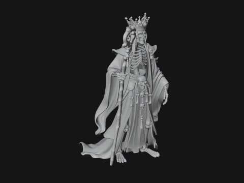 Crowned Skeleton Queen Statue Design 9 - 3D Print Model 3D Print Model