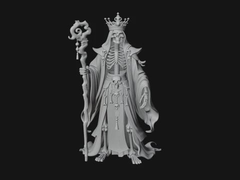 Crowned Skeleton Queen Statue Design 9 - 3D Print Model 3D Print Model