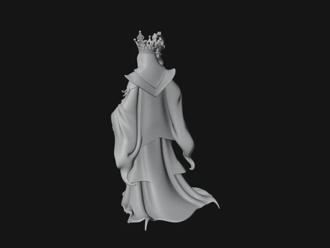 Crowned Skeleton Queen Statue Design 9 - 3D Print Model 3D Print Model
