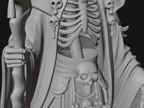 Crowned Skeleton Queen Statue Design 9 - 3D Print Model 3D Print Model