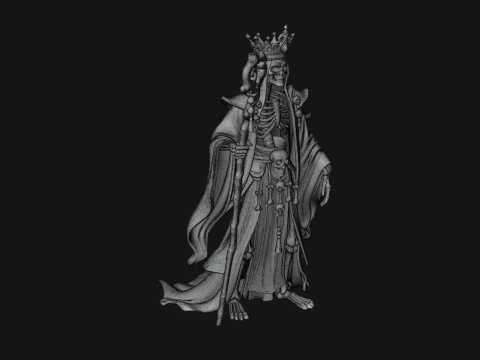 Crowned Skeleton Queen Statue Design 9 - 3D Print Model 3D Print Model