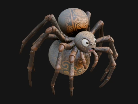 Carved Giant Spider Statue Design 1 - 3D Print Model 3D Print Model