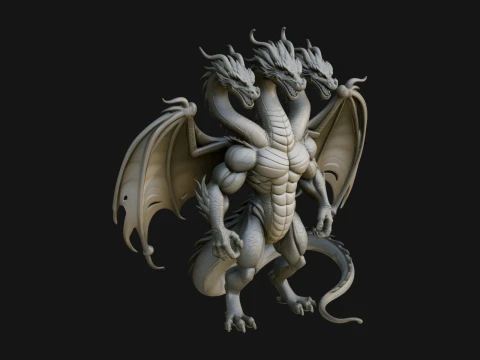 Multi Headed Hydra Statue Design 10 - 3D Print Model 3D Print Model