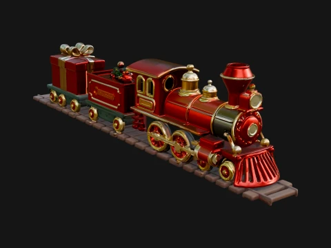 Christmas Toy Train Model Design 2 - 3D Print Model 3Dプリントモデル