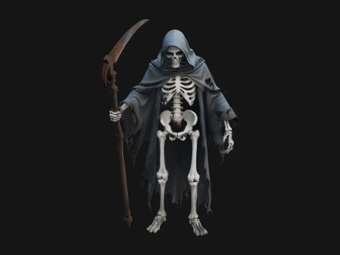 Hooded Skeleton Reaper Statue Design 34 - 3D Print Model 3D Print Model