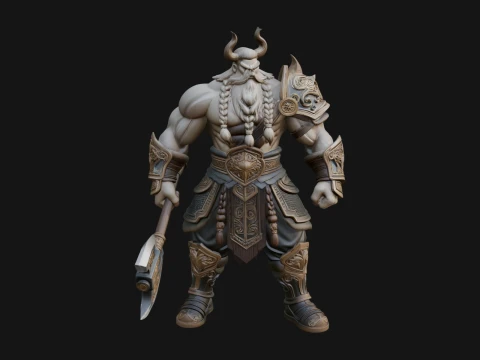 Horned Demon Armored Statue Design 10 - 3D Print Model 3D Print Model