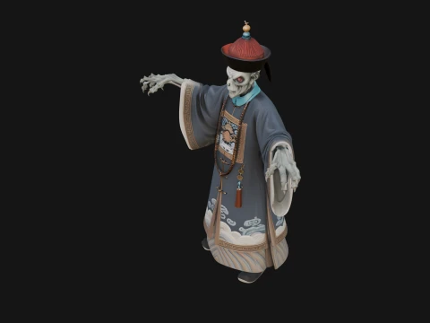 Robed Oriental Revenant Statue Design 2 - 3D Print Model 3D Print Model