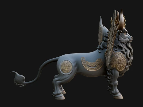 Qilin Deer Beast Statue Design 6 - 3D Print Model 3D Print Model