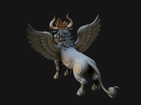 Qilin Deer Beast Statue Design 6 - 3D Print Model 3D Print Model