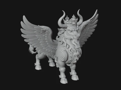 Qilin Deer Beast Statue Design 6 - 3D Print Model 3D Print Model