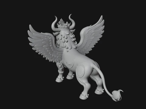 Qilin Deer Beast Statue Design 6 - 3D Print Model 3D Print Model