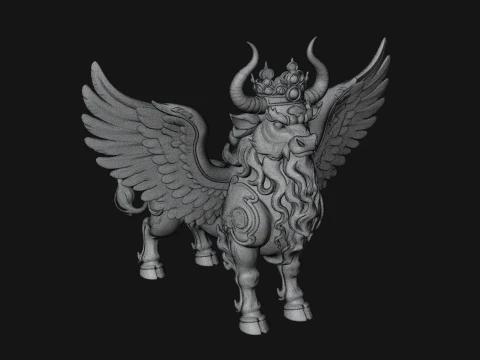 Qilin Deer Beast Statue Design 6 - 3D Print Model 3D Print Model