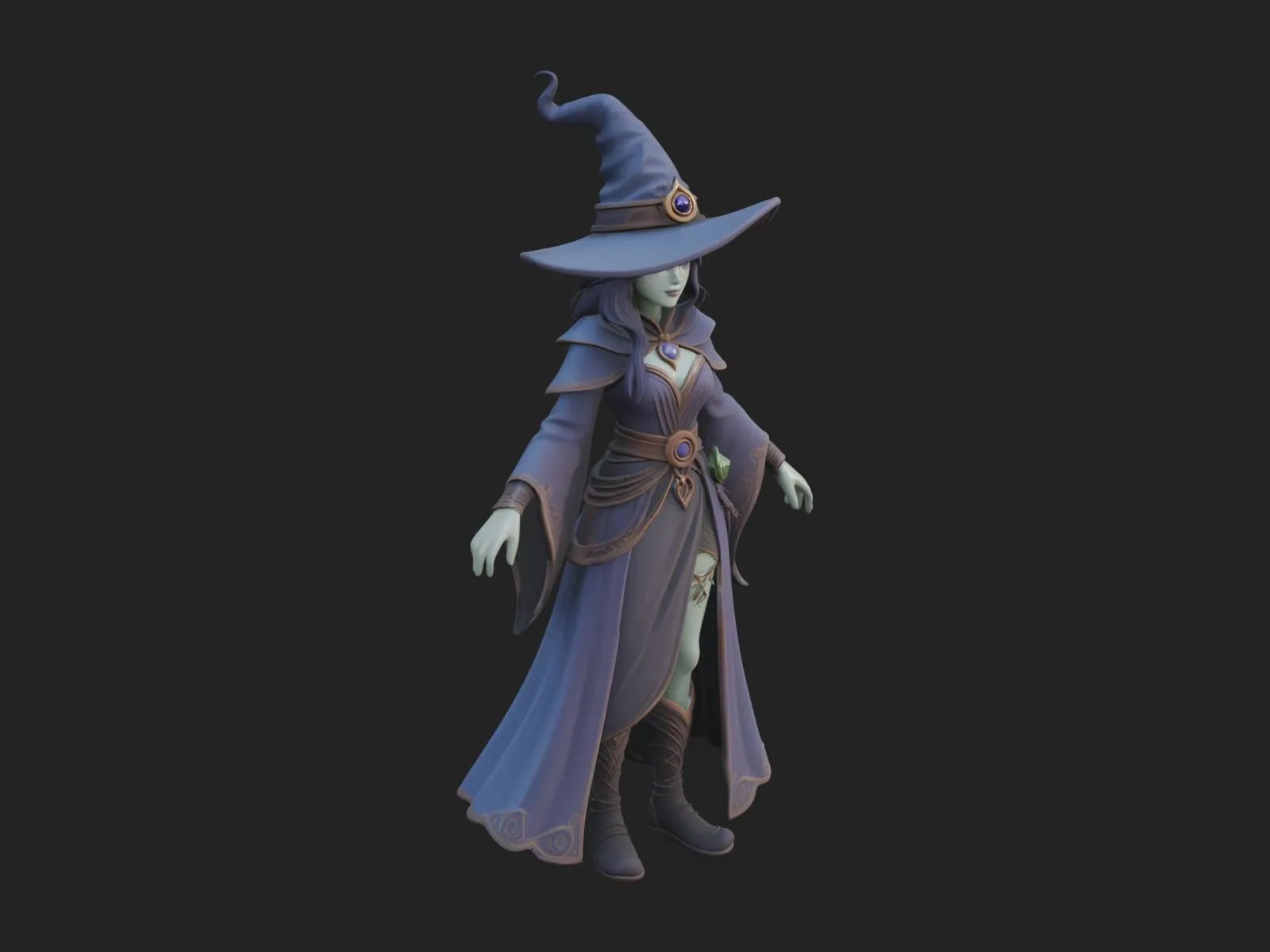 Witch Hat Sorcerer Statue Design 25 - 3D Print Model 3D Print Model .c4d .max .obj .3ds .fbx .stl .blend 