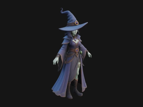 Witch Hat Sorcerer Statue Design 25 - 3D Print Model 3D Print Model